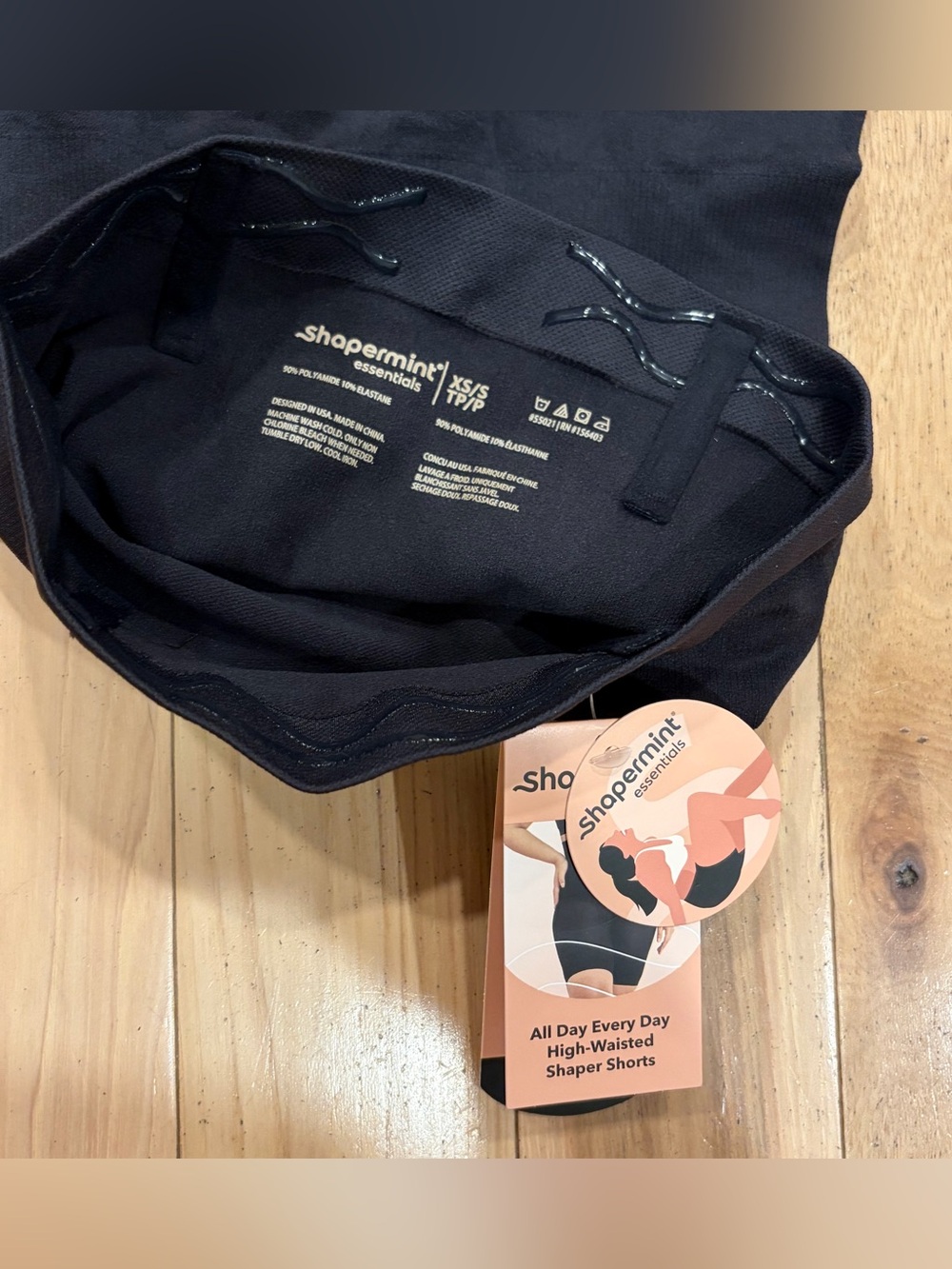 NWT Shapermint Essentials Black All Day Every Day High Waisted Shaper Shorts XS - Picture 3 of 6